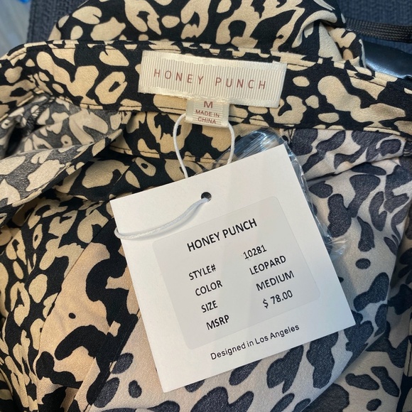 Honey Punch Leopard Print Long Sleeve High Low Top - Picture 8 of 15